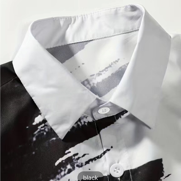 NWT!!! Mens street style vintage 3D oil brush painted print shirt; Sz 4X(52) - Picture 3 of 7